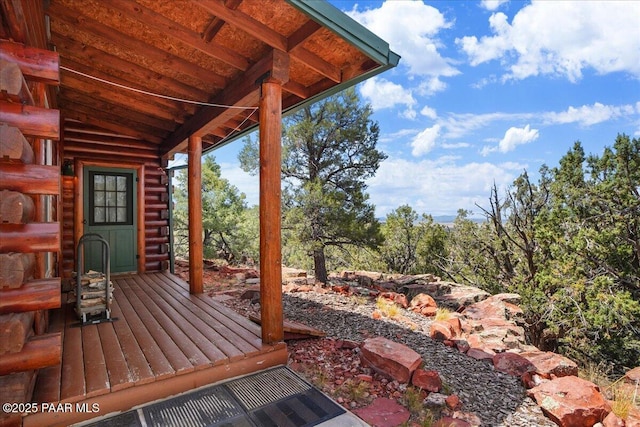 view of wooden deck