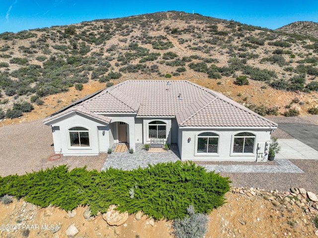 exterior space featuring a mountain view