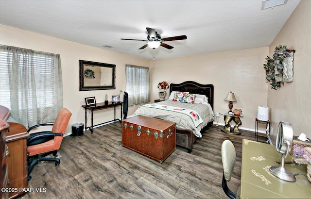 4761 N Tonto Way, Prescott Valley, AZ 86314 - bedroom featuring wood finished floors and ceiling fan