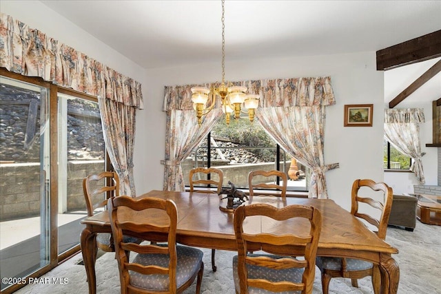 110 High Chaparral Loop, Prescott, AZ 86303 - dining area featuring a chandelier and light carpet
