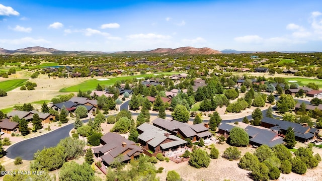 aerial view with a mountain view