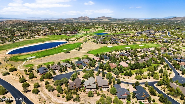 drone / aerial view featuring a mountain view