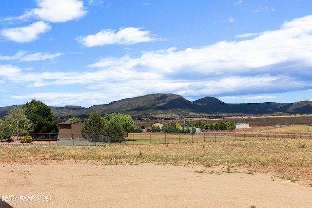 mountain view with a rural view