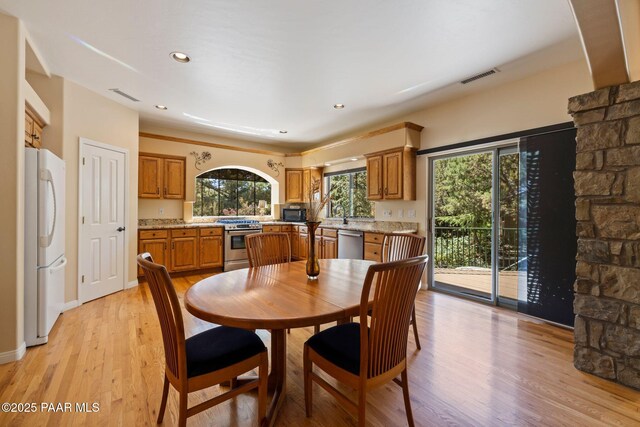 115 E Rosser St, Prescott, AZ 86301 - dining space with light wood finished floors and recessed lighting