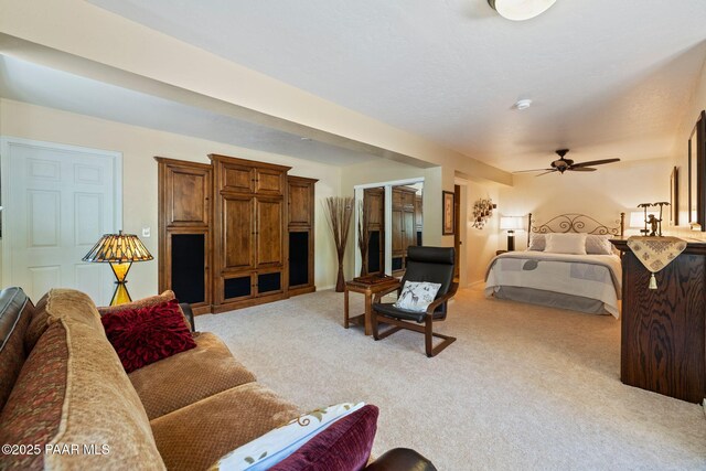 115 E Rosser St, Prescott, AZ 86301 - living area featuring light colored carpet and a ceiling fan