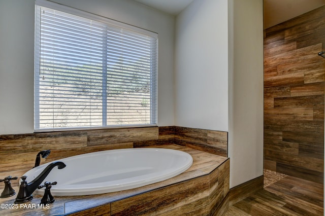 1365 W Ridge Dr, Prescott, AZ 86305 - bathroom with a garden tub, plenty of natural light, and a tile shower