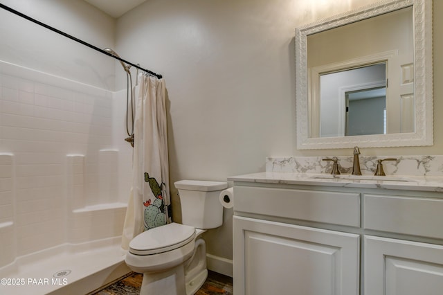 1365 W Ridge Dr, Prescott, AZ 86305 - bathroom with vanity, a shower with curtain, and wood finished floors