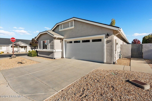 view of front of property featuring a garage