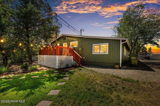 714 Mingus Ave, Prescott, AZ 86301 - back of house at dusk with a deck