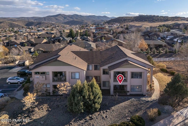 aerial view featuring a mountain view