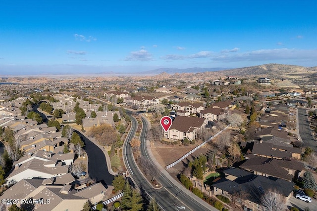 aerial view with a mountain view