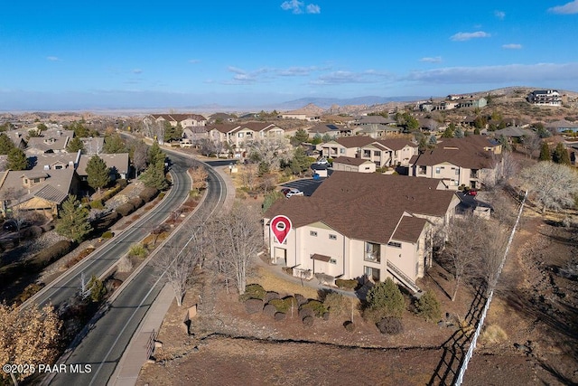 drone / aerial view with a mountain view