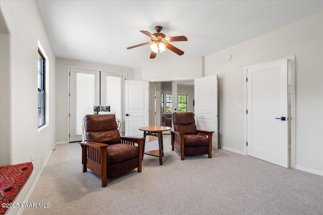 1716 Alpine Meadows Ln Unit 602, Prescott, AZ 86303 - sitting room featuring light carpet and a ceiling fan
