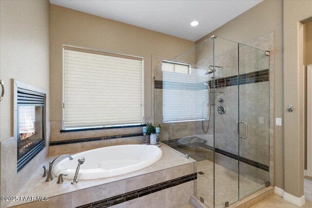 1183 Northridge Dr, Prescott, AZ 86301 - full bathroom featuring a garden tub and a shower stall