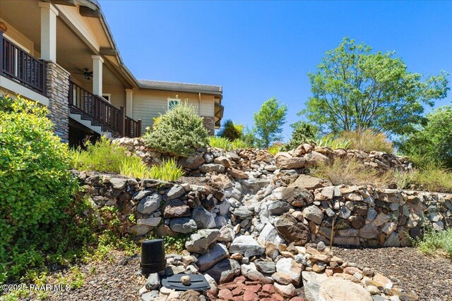 1183 Northridge Dr, Prescott, AZ 86301 - view of yard with stairs and a ceiling fan