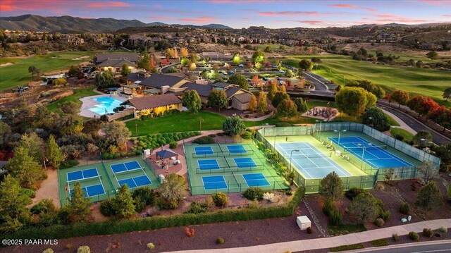 1183 Northridge Dr, Prescott, AZ 86301 - aerial view at dusk of a mountain view, golf course view, and a residential view