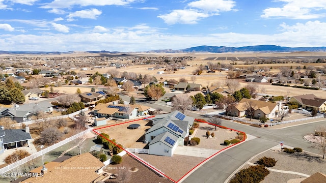 aerial view featuring a mountain view