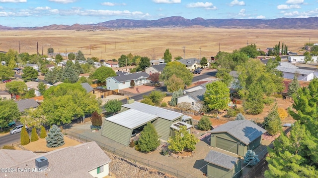 drone / aerial view featuring a mountain view