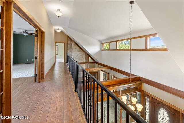 14420 Jagged Tooth Trl, Mayer, AZ 86333 - hall featuring vaulted ceiling and hardwood / wood-style flooring