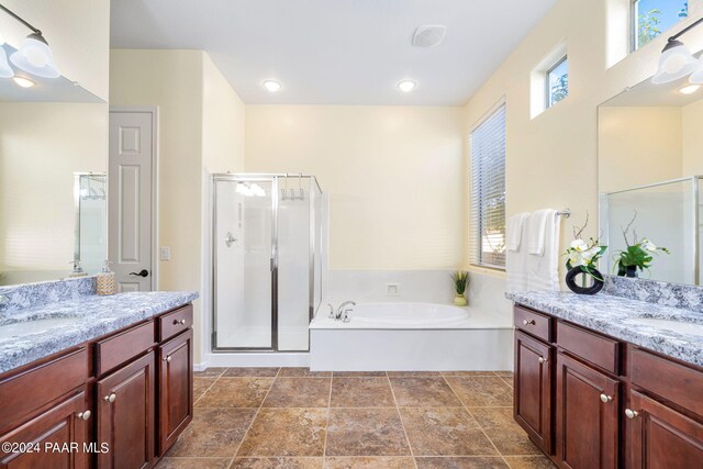 7590 E Traders Trl, Prescott Valley, AZ 86314 - bathroom featuring vanity and plus walk in shower