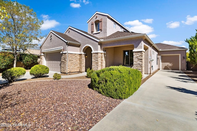 view of front facade with a garage