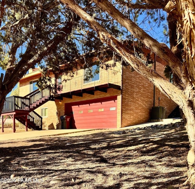 exterior space featuring a garage