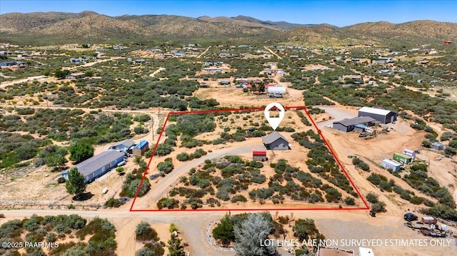 17940 E Native Dancer Ln, Dewey-Humboldt, AZ 86327 - view of rural area with property boundaries highlighted and a mountainous background