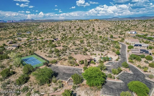 drone / aerial view with a mountain view