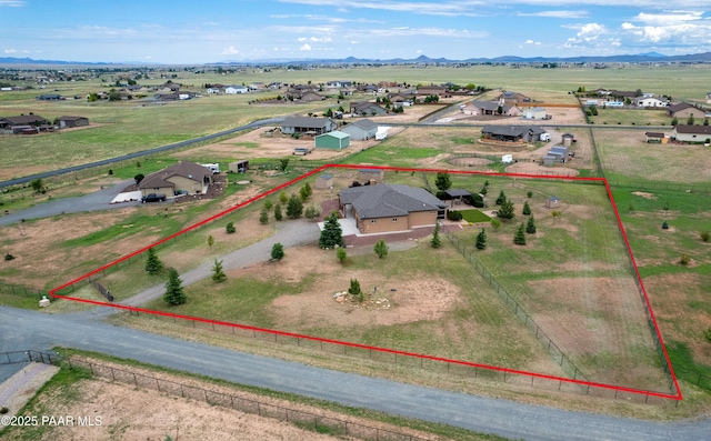 bird's eye view featuring a rural view