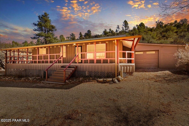 249 S Lynx Creek Rd, Prescott, AZ 86303 - view of front of property featuring a garage and a sunroom