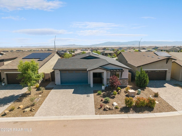 5268 Tranquil Bluff Way, Prescott, AZ 86301 - single story home with a garage, a residential view, driveway, and stucco siding
