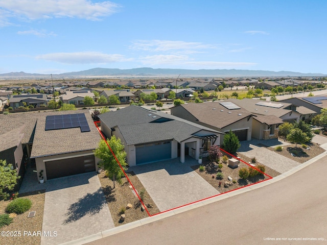 5268 Tranquil Bluff Way, Prescott, AZ 86301 - aerial perspective of suburban area with a mountainous background and property boundaries highlighted