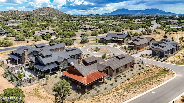 aerial view featuring a mountain view