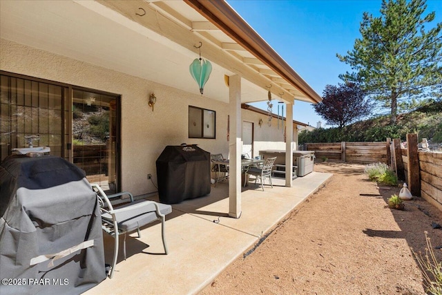 9331 Serpentine Ln, Prescott Valley, AZ 86314 - fenced backyard with a patio area and a grill