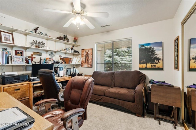 9331 Serpentine Ln, Prescott Valley, AZ 86314 - office area with carpet and a ceiling fan