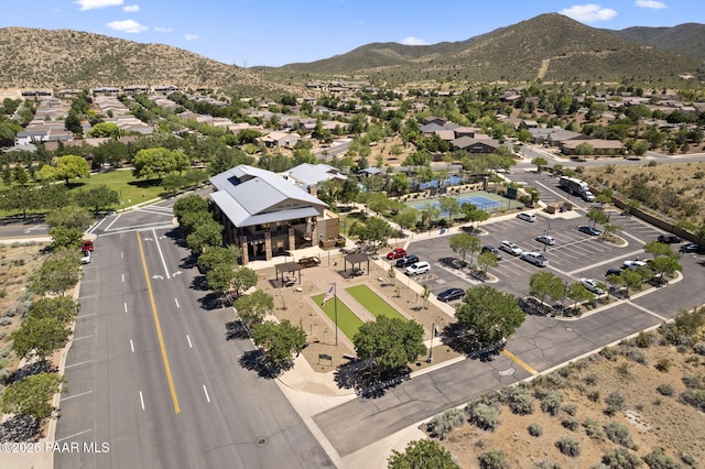 drone / aerial view with a mountain view