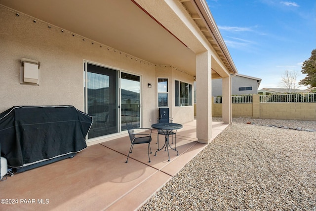 view of patio with area for grilling