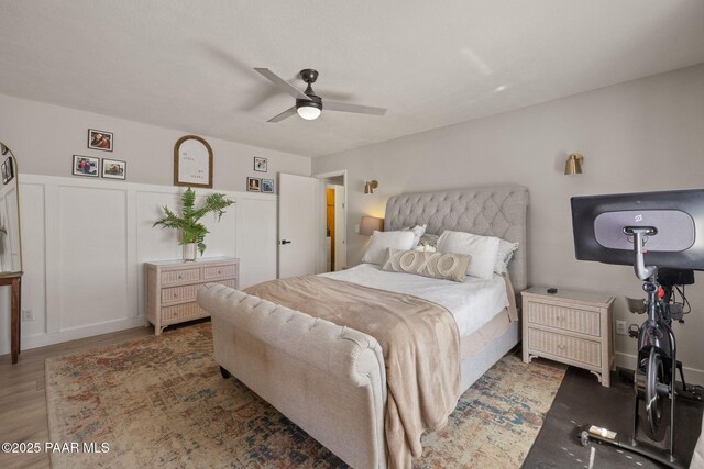4361 N Covina Cir, Prescott Valley, AZ 86314 - bedroom featuring wood finished floors and ceiling fan