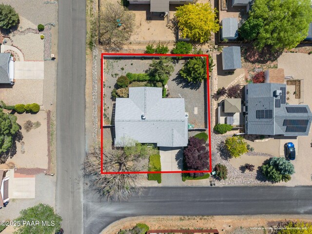 4361 N Covina Cir, Prescott Valley, AZ 86314 - aerial view of property and surrounding area with property boundaries highlighted