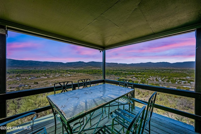 exterior space with a mountain view