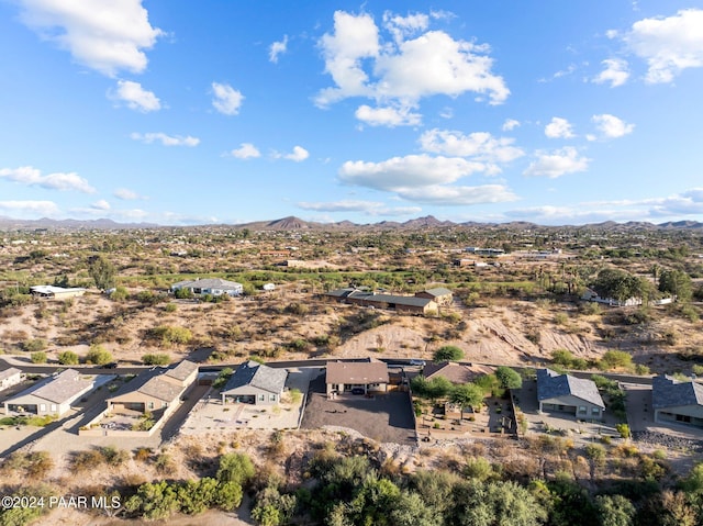 drone / aerial view with a mountain view