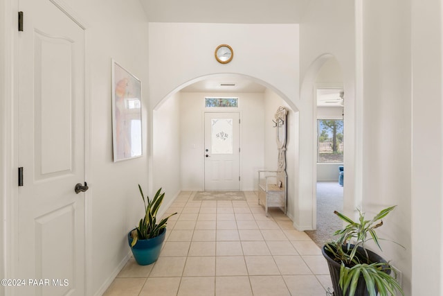 view of tiled foyer entrance