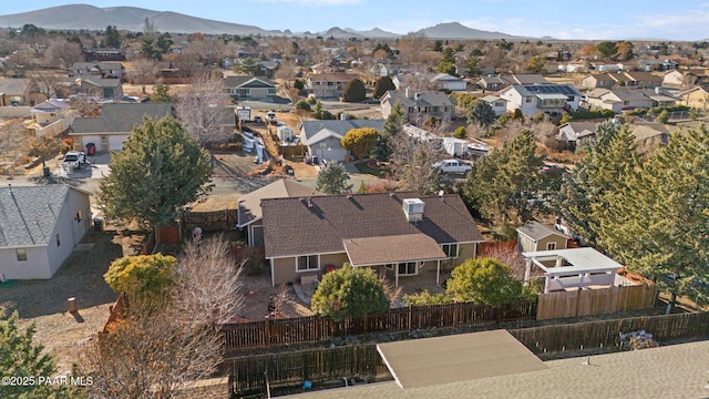 aerial view with a mountain view