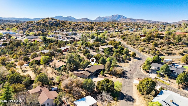 bird's eye view featuring a mountain view and a residential view