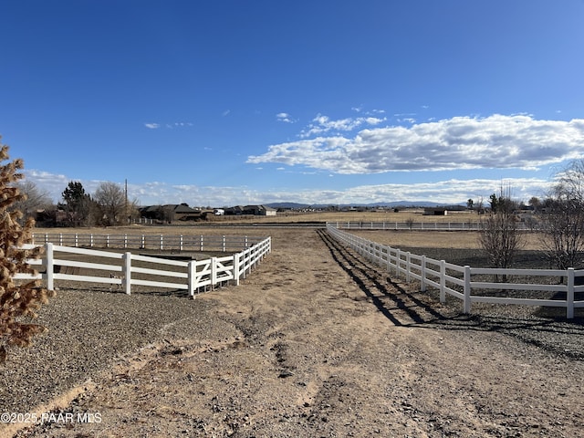 view of yard featuring a rural view