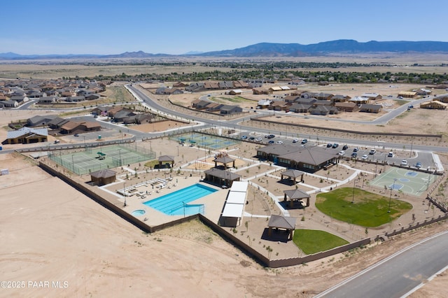5461 N Bremont Way, Prescott Valley, AZ 86314 - aerial view of residential area featuring a pool area and mountains