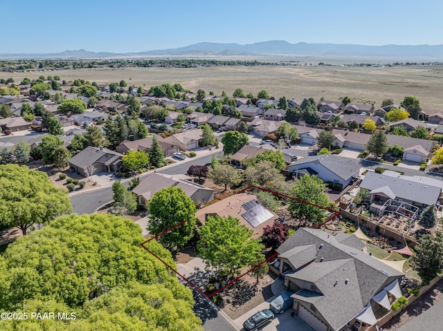5461 N Bremont Way, Prescott Valley, AZ 86314 - aerial perspective of suburban area with property boundaries highlighted and a mountainous background