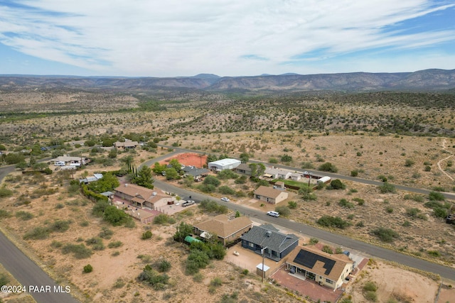 drone / aerial view with a mountain view