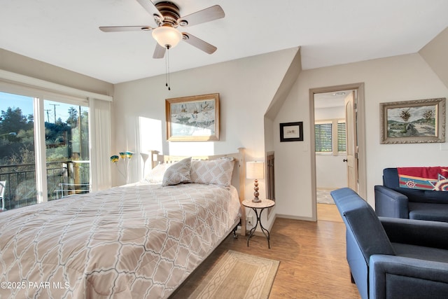 1520 W Sylvan Dr, Prescott, AZ 86305 - bedroom featuring light wood finished floors, baseboards, and a ceiling fan