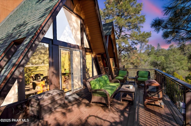 1520 W Sylvan Dr, Prescott, AZ 86305 - wooden deck featuring an outdoor hangout area